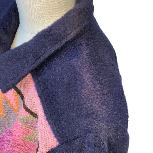 Inkas Jacket Alpaca Wool Handmade Coat Southwestern Aztec Tribal Peru Large - Picture 13 of 14